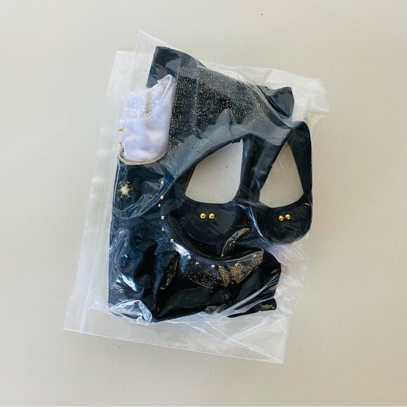 AMERICAN GIRL DOLL Snowflake Jumper Outfit Black Velvet Dress Star Blouse Tights - Picture 9 of 10